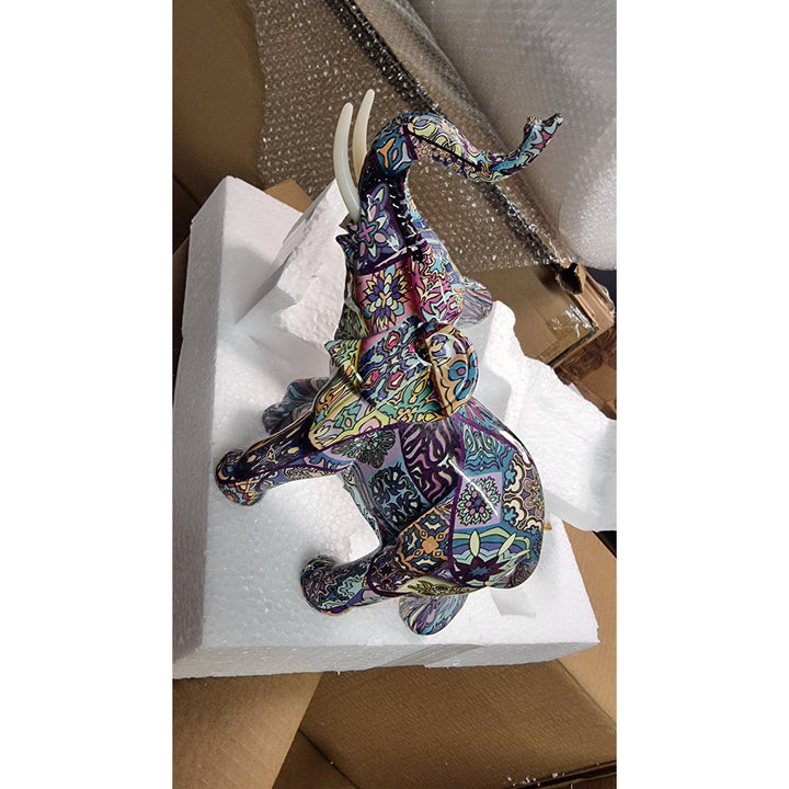 Dekofigur Elefant IBIZZA weiß & Lila