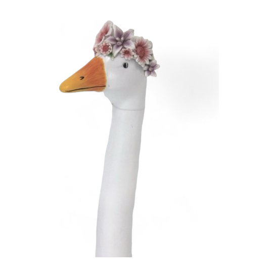 Dekofigur Blumenkopf Gans