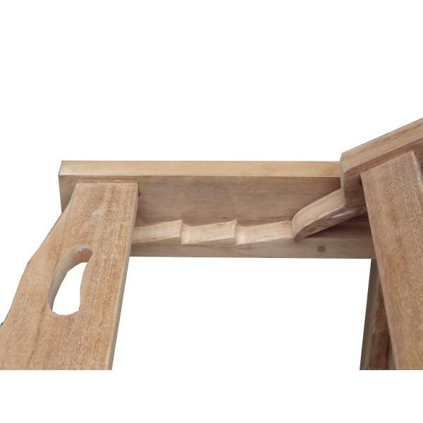 Teaka Natura Rollliege aus Teakholz mit Abstelltisch – 200 x 65 cm