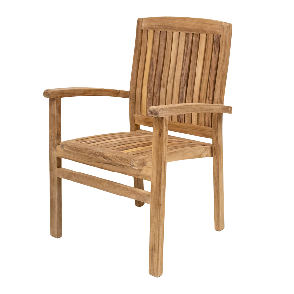 6er-Set Teaka Natura Stapelstuhl „Audia“