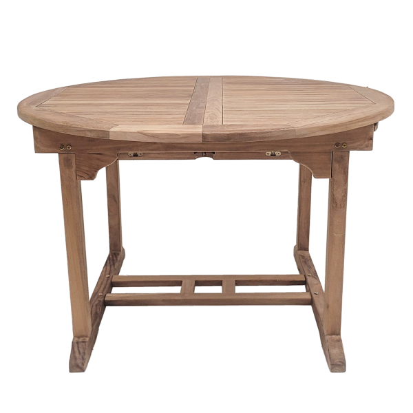 Teaka Natura Rundausziehtisch aus Teakholz – Ø 120 / 180 x 120 cm