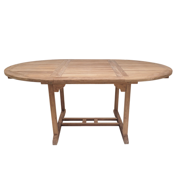 Teaka Natura Rundausziehtisch aus Teakholz – Ø 120 / 180 x 120 cm