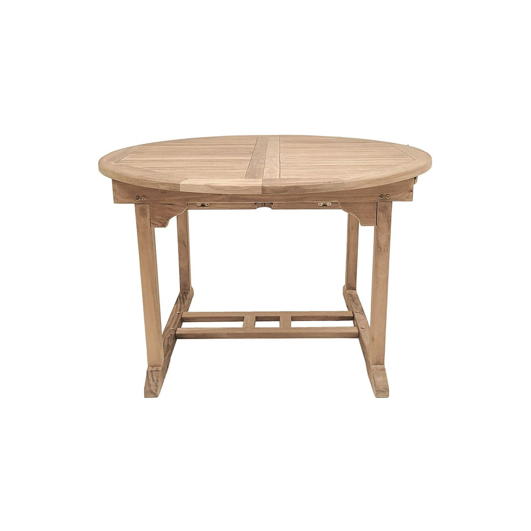Teaka Natura Rundausziehtisch aus Teakholz – Ø 120 / 180 x 120 cm