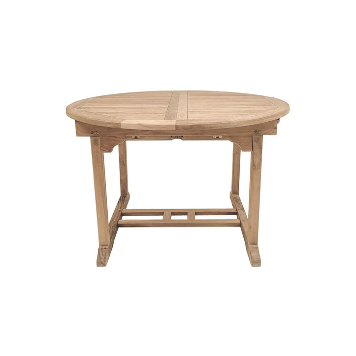 Teaka Natura Rundausziehtisch aus Teakholz – Ø 120 / 180 x 120 cm