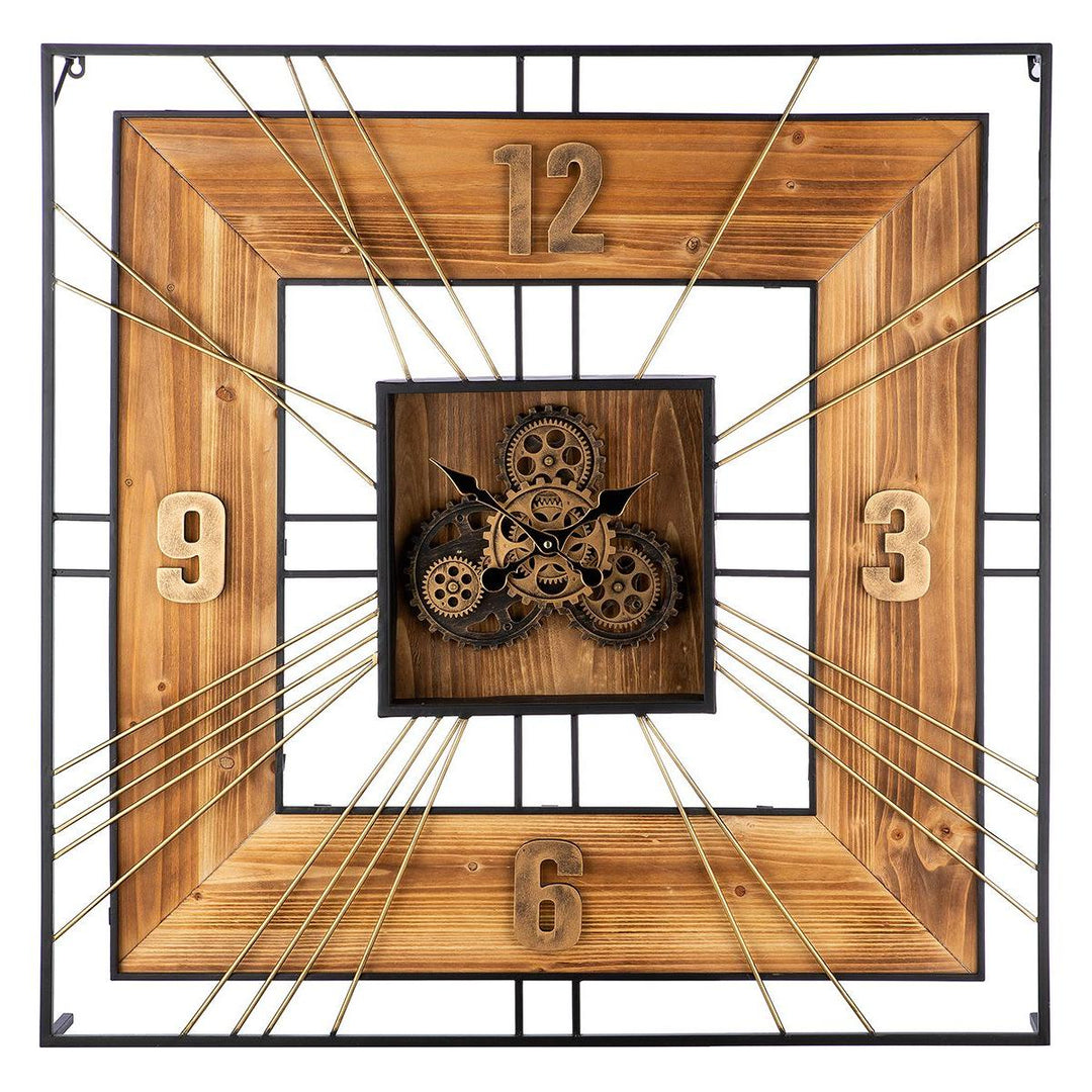 Wanduhr, quadratisch, "Aruba", MDF, Metall