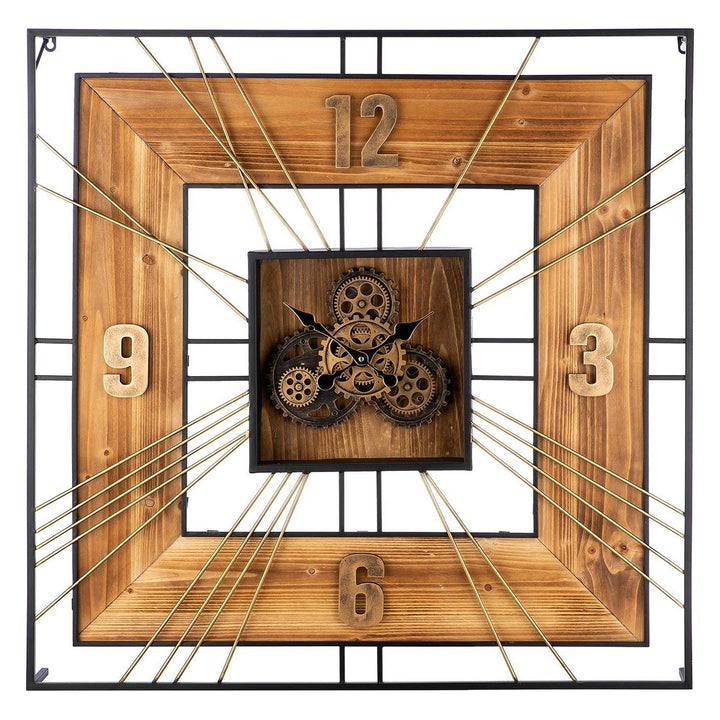 Wanduhr, quadratisch, "Aruba", MDF, Metall