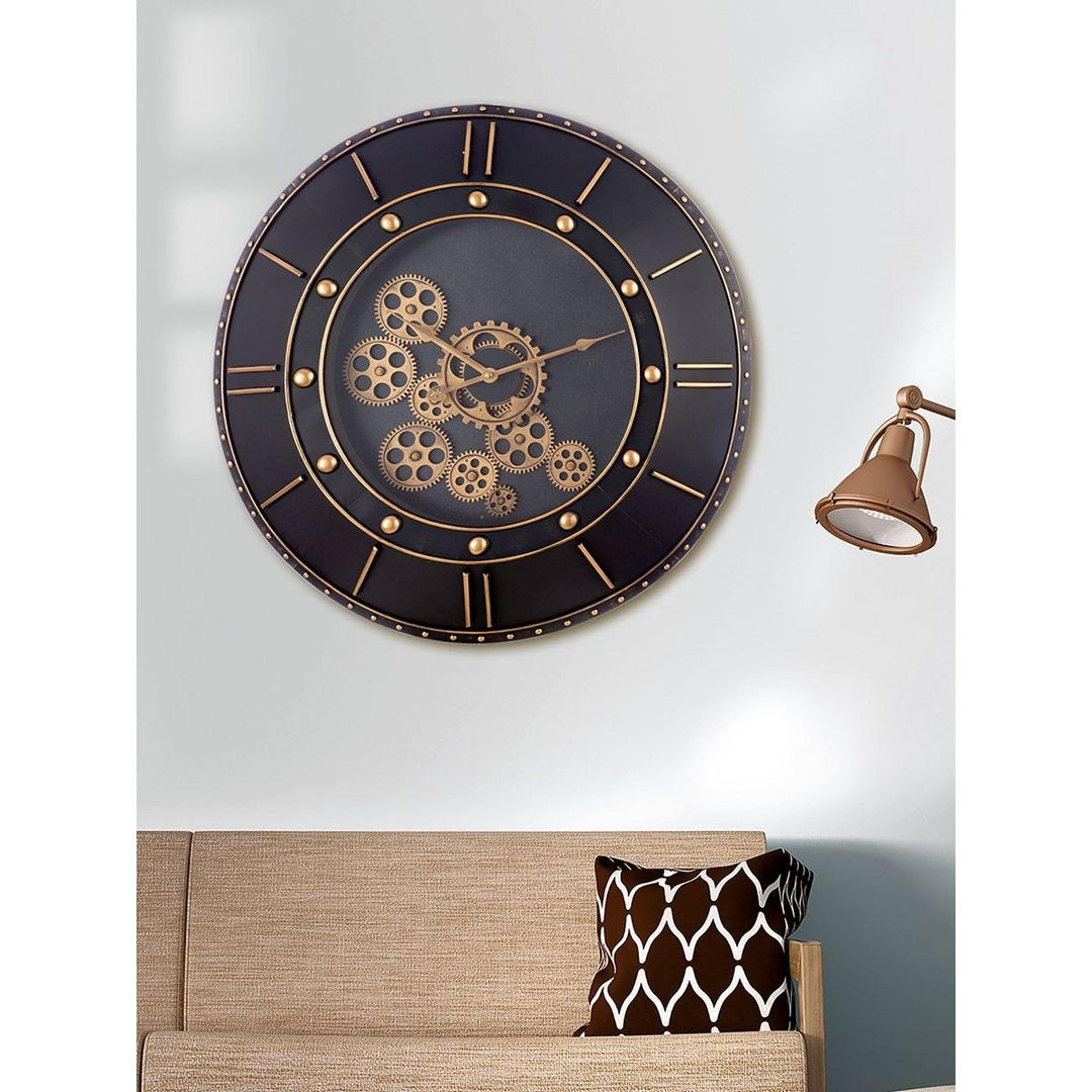 Wanduhr, rund, "Columbia", Zahnrädermotiv,