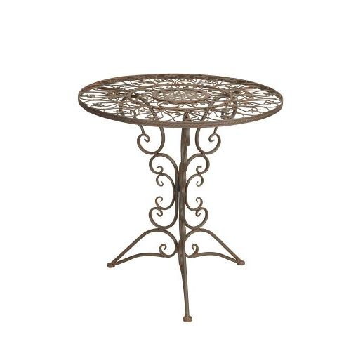 Gartentisch rund 69,5 cm Eisen braun Vintage Bistrotisch Balkon