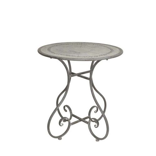 Gartentisch rund 70 cm Eisen grau Vintage Bistrotisch Balkon