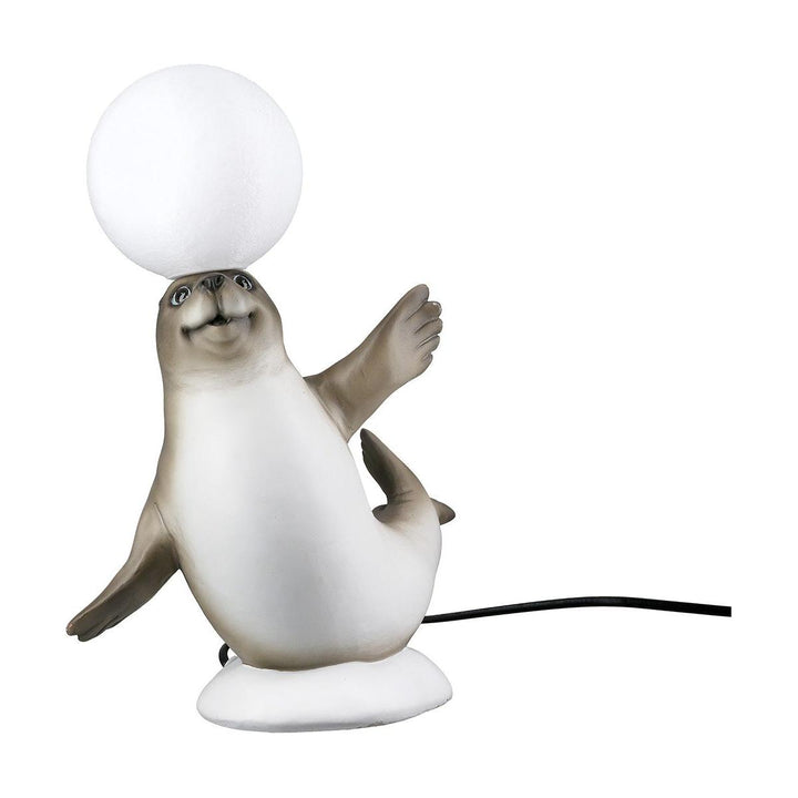 Tischleuchte „Robbe mit Ball“ – LED, Kunstharz, 29 cm