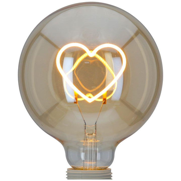 Leuchtmittel (LED), "Herz", Herzmotiv, Glas, orange,