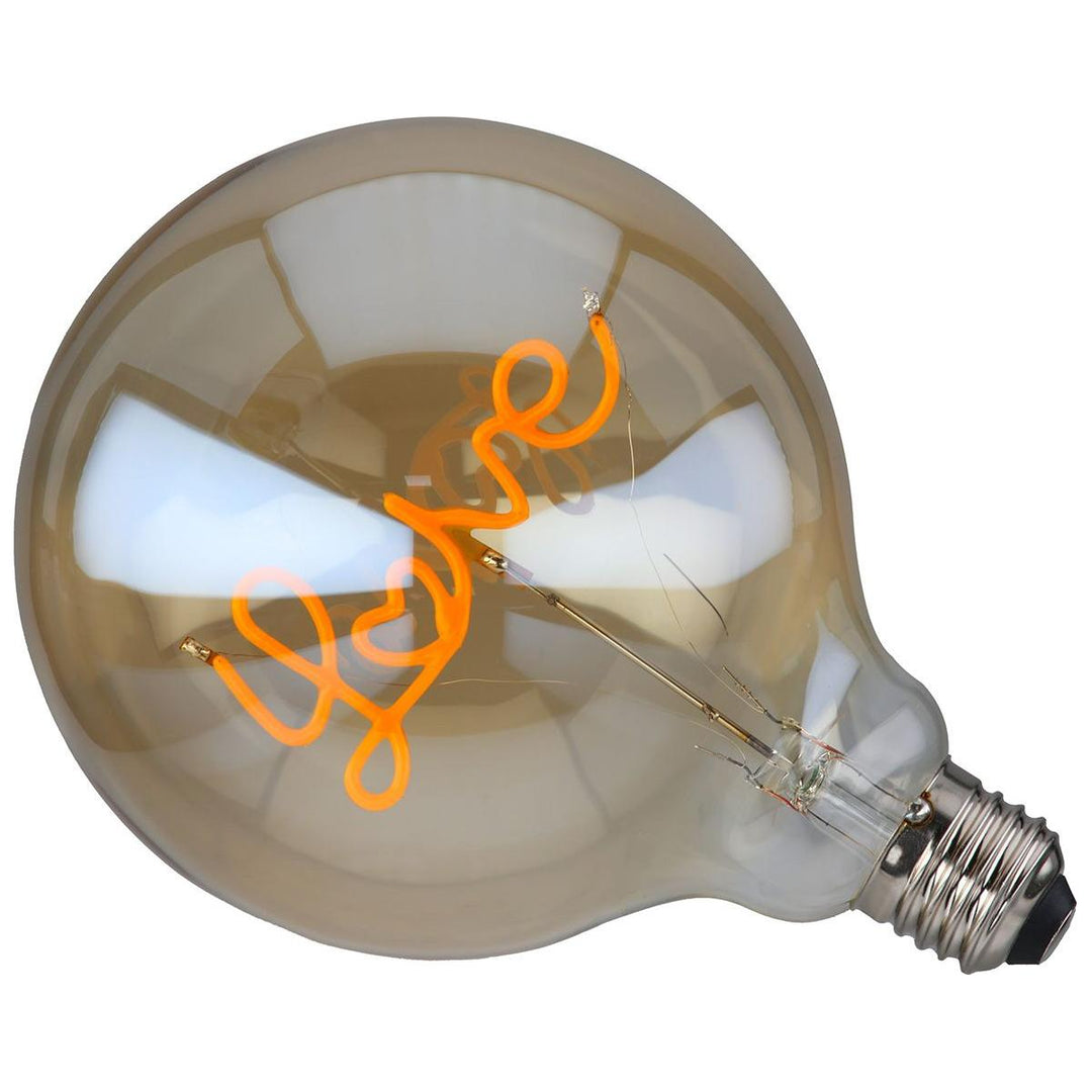 LED-Leuchtmittel „Love“ – E27, Glas orange, 17 cm