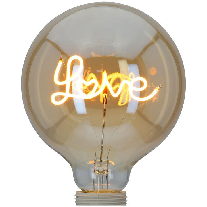LED-Leuchtmittel „Love“ – E27, Glas orange, 17 cm