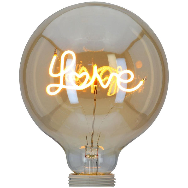 LED-Leuchtmittel „Love“ – E27, Glas orange, 17 cm