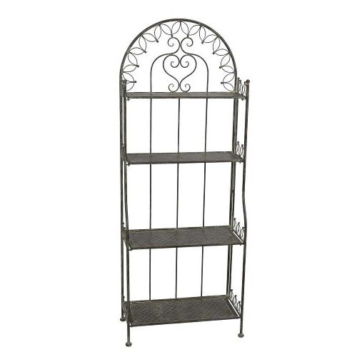 Gartenregal Eisen grau braun 160 cm Pflanzenregal Metall Vintage