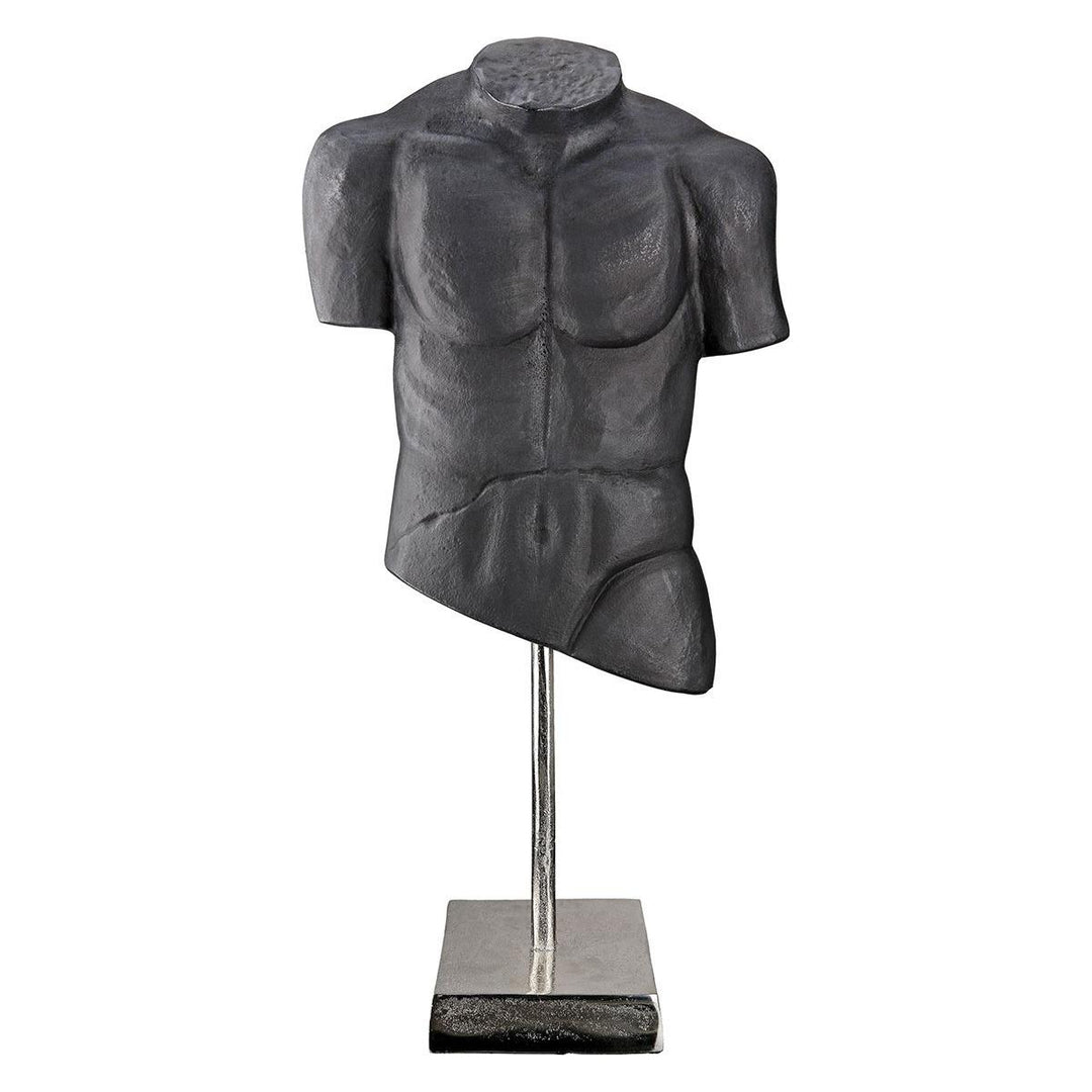 Skulptur, "Torso", Mannmotiv, Aluminium