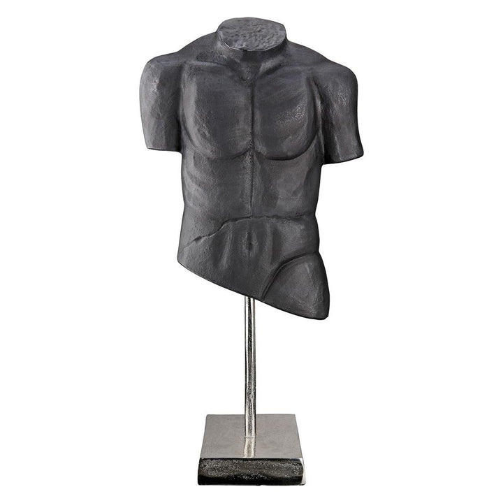 Skulptur, "Torso", Mannmotiv, Aluminium