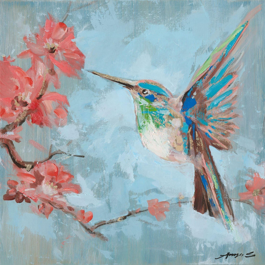 Fliegender Kolibri« Ölbild handbemalt