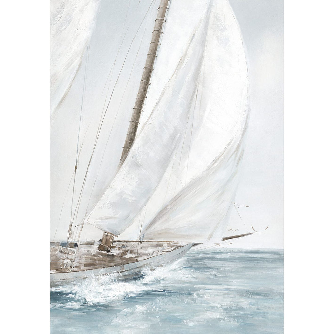 SEGELBOOT IM WIND« Ölbild handbemalt