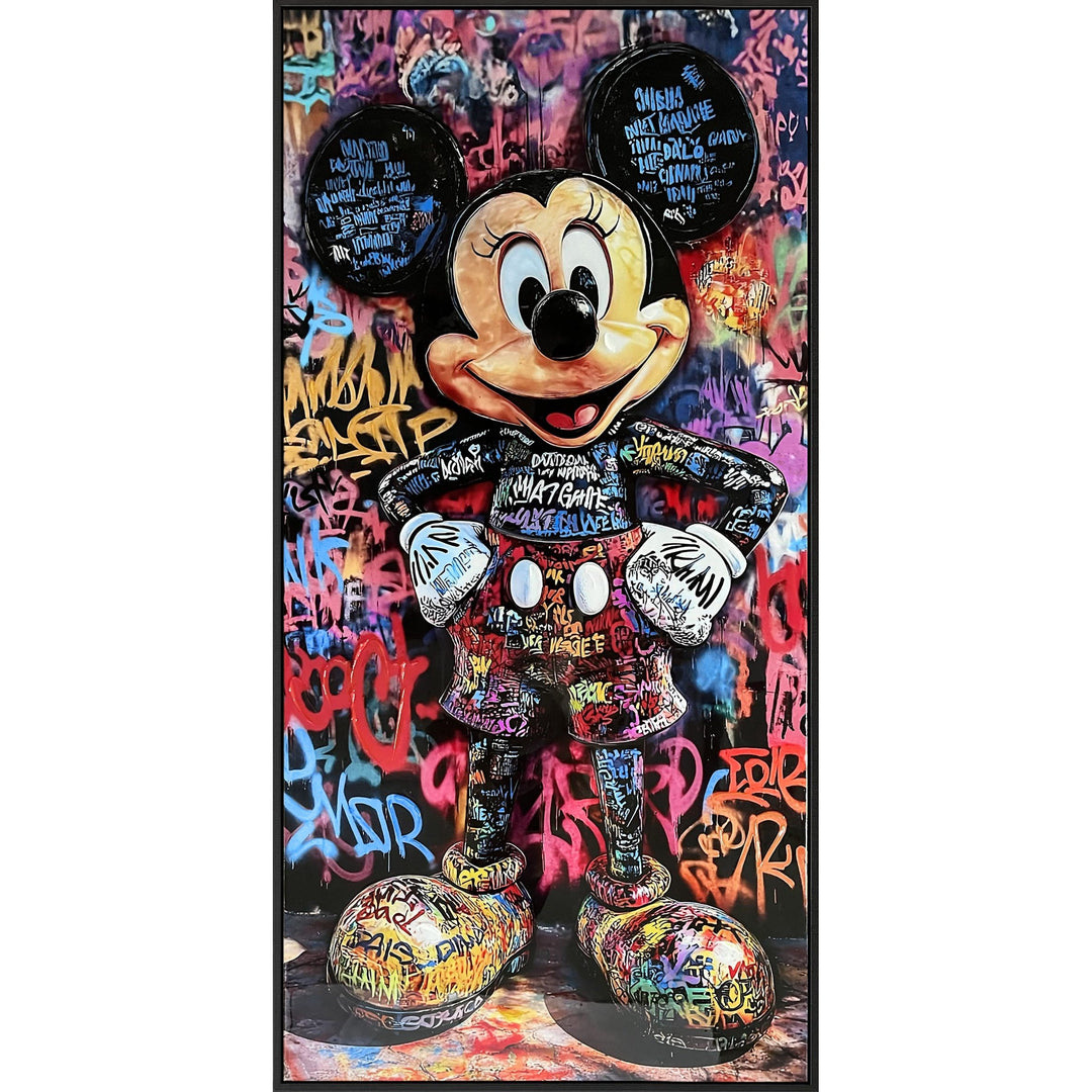 Wandbild „Graffiti Mouse“ mit Acryl Frame
