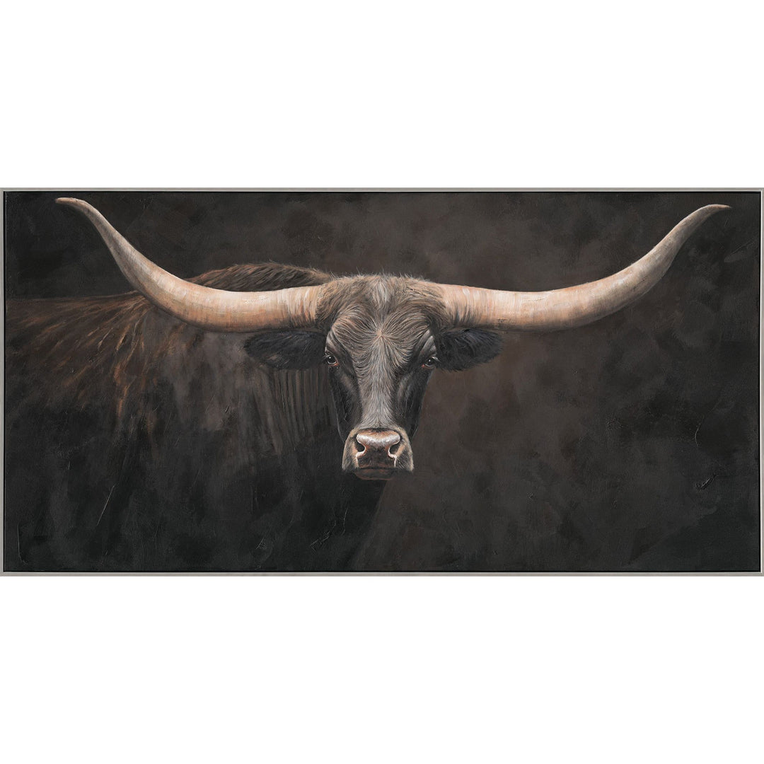 Rahmenbild „Texas Longhorn“ (140x70 cm)