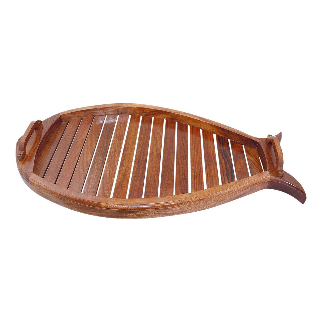 Tablett „Fisch“ aus Holz, 64,5 cm