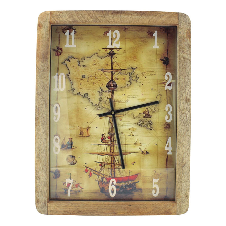 Wanduhr „Schiff“ aus Mangoholz