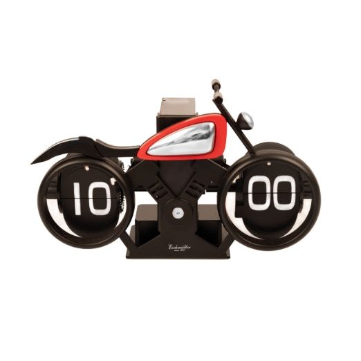 Flip-Uhr Motorrad rot-schwarz