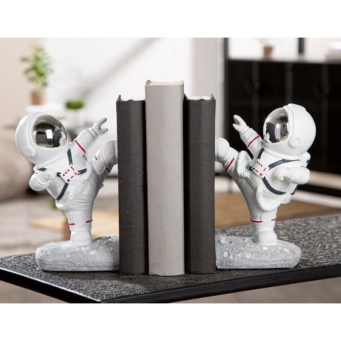 Buchstützen Astronaut, Mond "Sigmund" im 2er Set