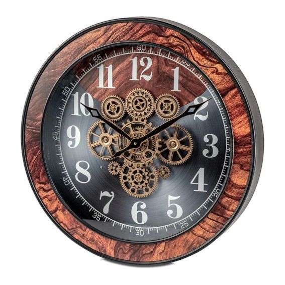 Antike Wanduhr 58 cm mit Zahnrädern