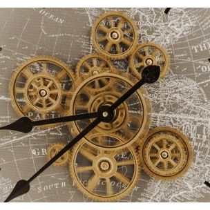 Wanduhr mit LED-Beleuchtung, Zahnrädern & Fernbedienung