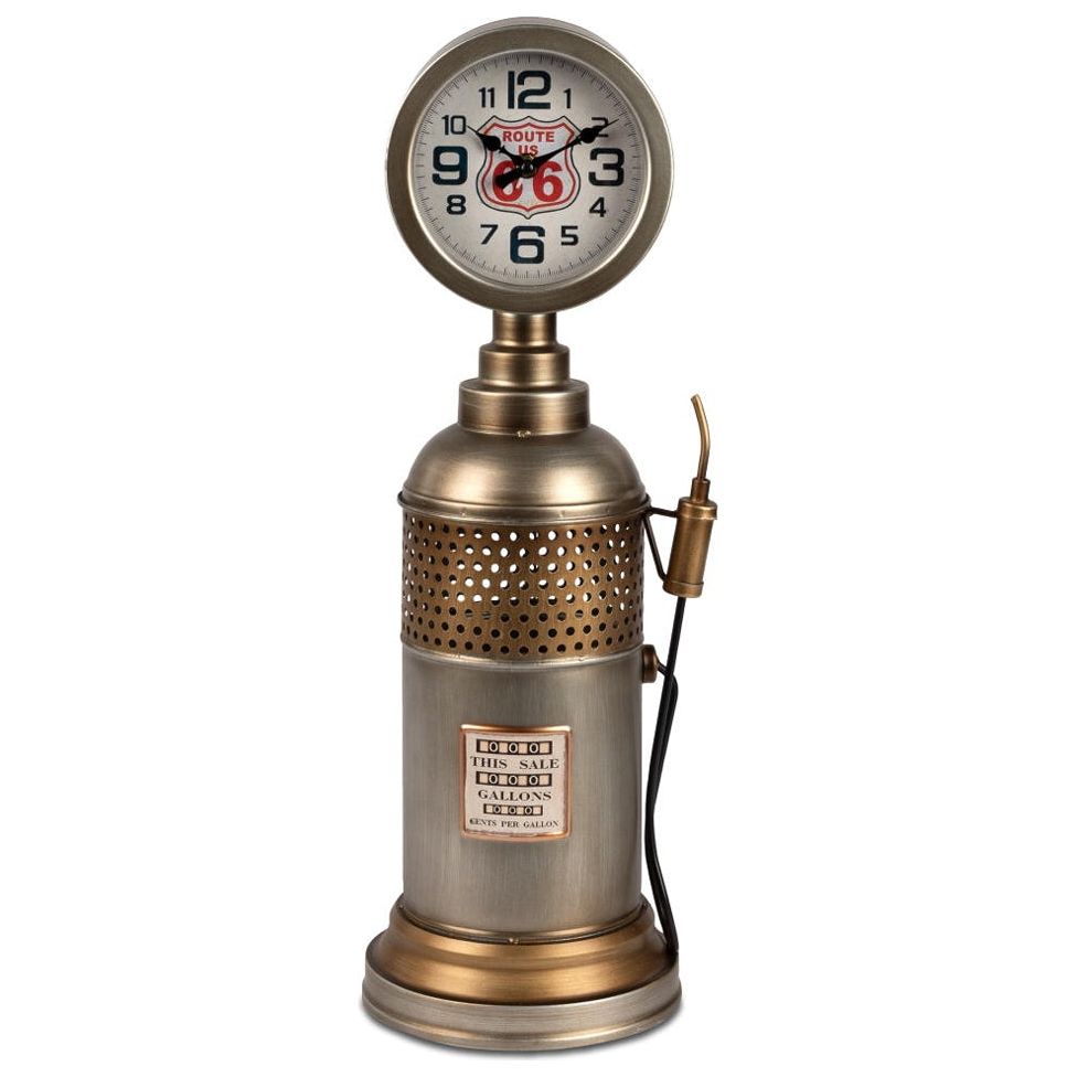 Standuhr "Zapfsäule Route 66" – 52 cm aus Metall