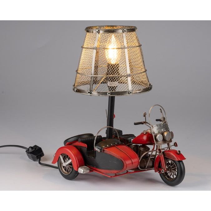 Tischlampe Motorrad mit Beiwagen – 28 × 33 cm