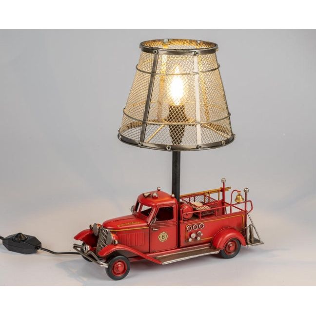 Tischlampe Feuerwehrwagen 32x37cm