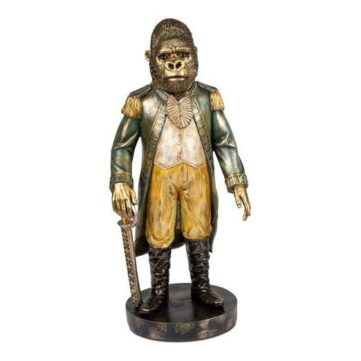 Dekofigur „Gorilla im Uniformstil“ – 43 cm