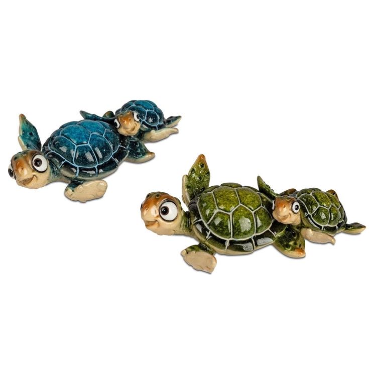 Schildkröten-Set „Mama & Baby“ – Blau & Grün