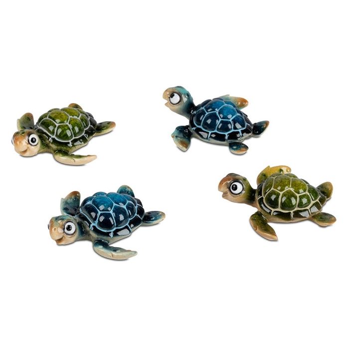 Magnet-Schildkröten 4er-Set – Blau & Grün