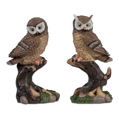 Eulenpaar auf Zweig – 2er Set – je 15 cm