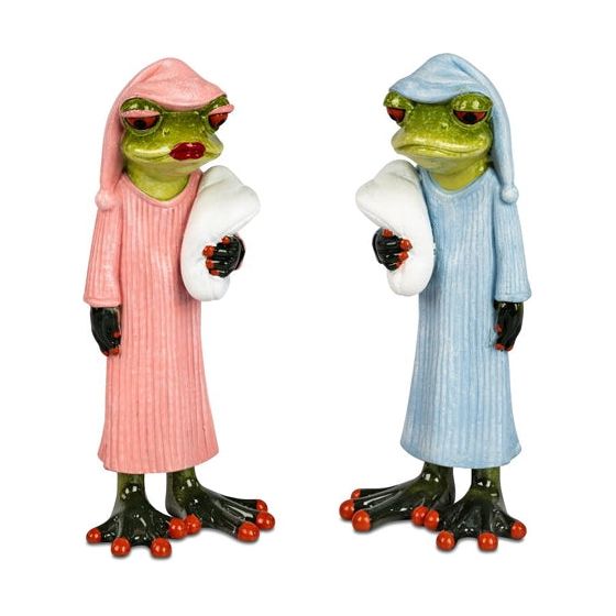 Dekofiguren „Schlafmütze-Frosch“ – 2er Set