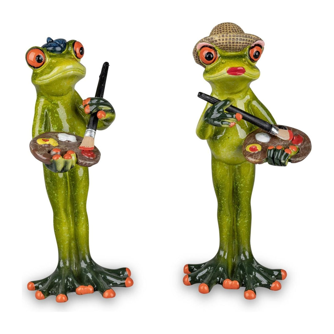 2er Set Figuren Frösche Künstler Hobbymaler