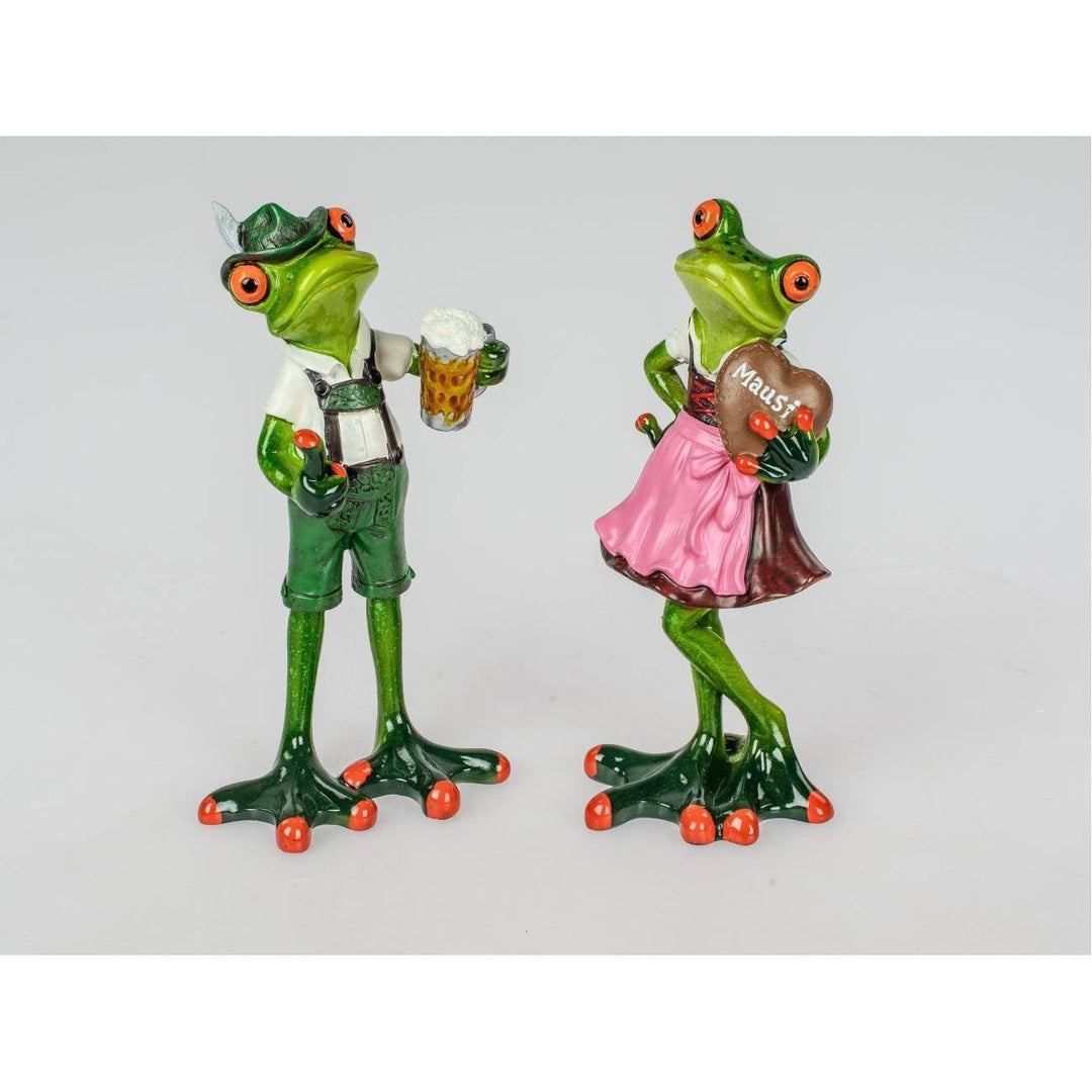 2er Set Figuren Oktoberfest Frösche, Bayern Frosch Trachten