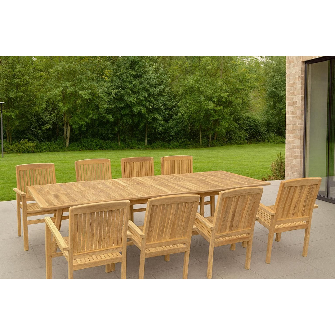 Teaka Natura – Sitzgruppe aus massivem Teakholz (9-tlg.)