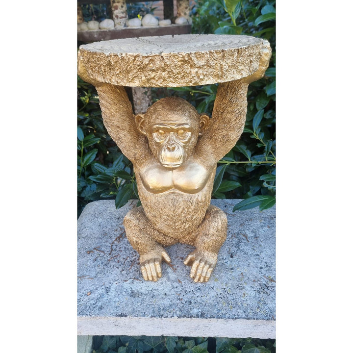 Beistelltisch „Affe“ Gold – 53 cm hoch