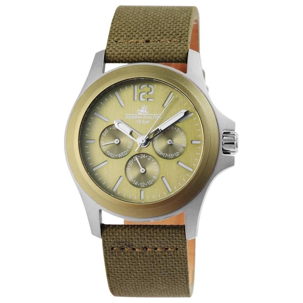 Adora Nautic Edelstahl Herrenuhr, Multifunktion, mit Kunstlederband, 10 ATM - Luxurelle-Shop