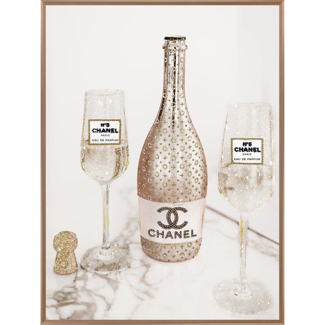 Diamant d`Art Collection Wandbild Champagner with glasses