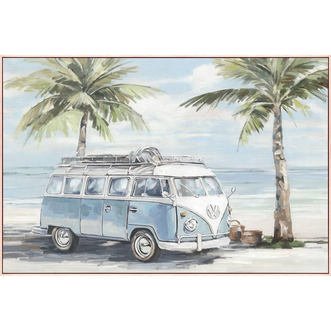 Wandbild „Painted Camper by the Sea“