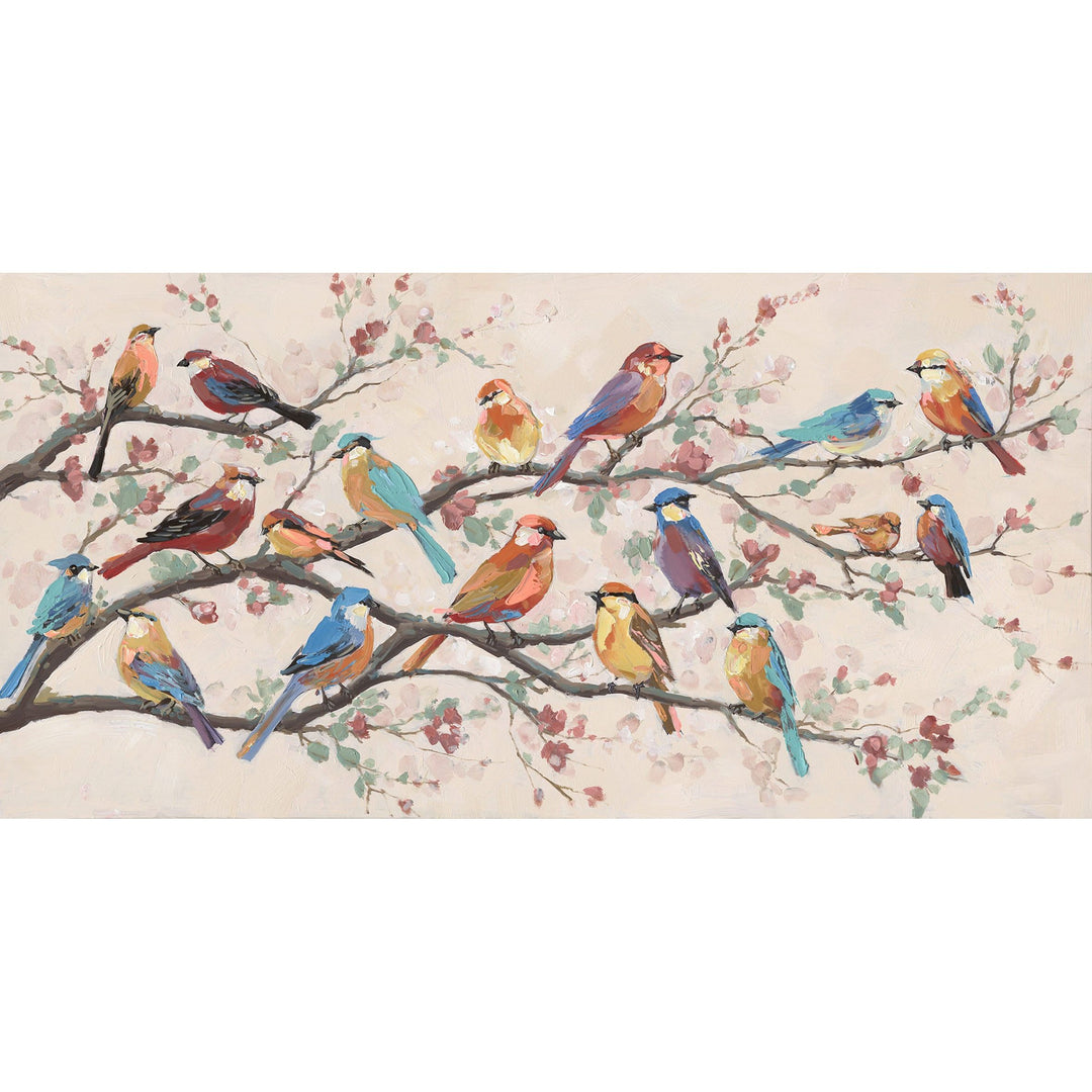 Wandbild bunte Vogelschaar