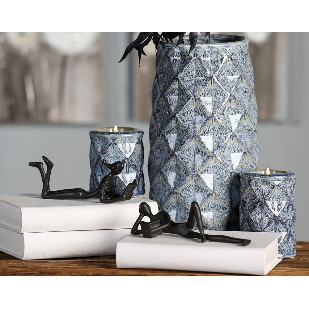 Eisen Design Skulptur "Reading" 2tlg. - Luxurelle-Shop