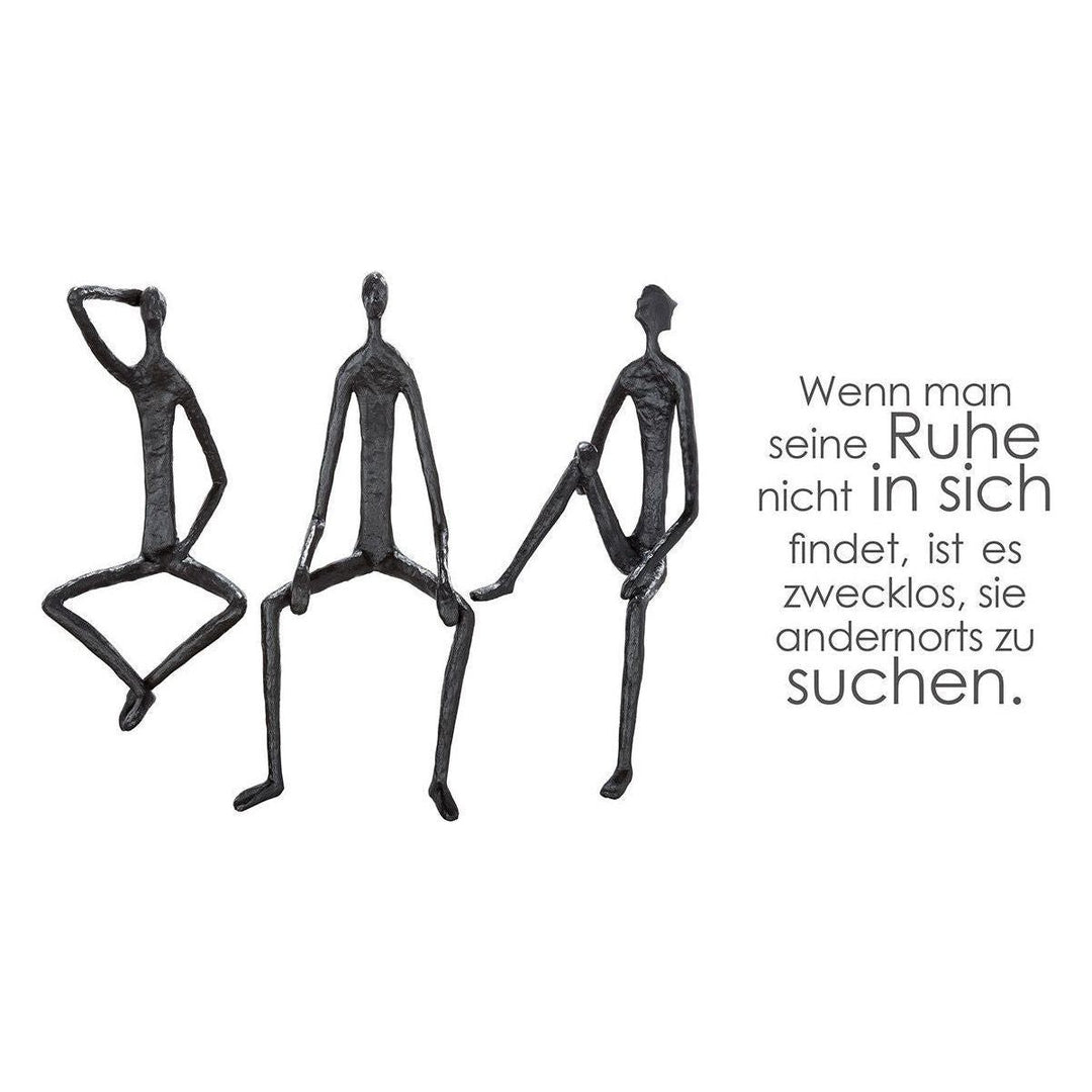 Eisen Design Skulptur "Sitting" 3tlg. - Luxurelle-Shop