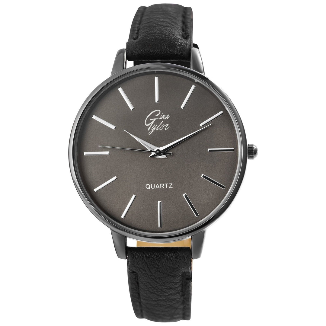 Gina Tylor Damengeschenkset mit Armbanduhr, Halskette und Ohrringen, schwarz/anthrazit - Luxurelle-Shop